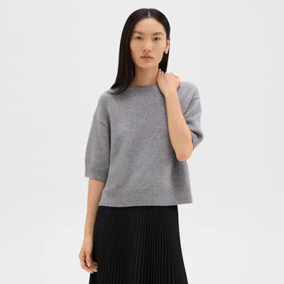 Theory Cropped Tee In Cashmere In Husky