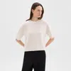 Theory Cropped Tee In Cashmere In Ivory