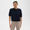 Theory Cropped Tee In Cashmere In Nocturne Navy