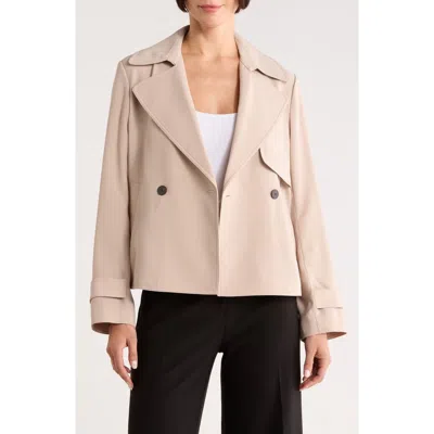 Theory Cropped Trench Coat In White