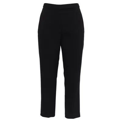 Pre-owned Theory Cropped Trousers In Black Polyester