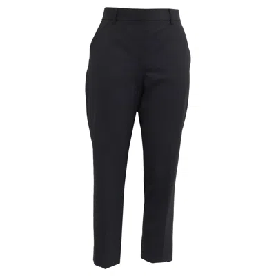 Pre-owned Theory Cropped Trousers In Black Wool