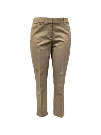 Pre-owned Theory Cropped Trousers In Neutrals