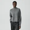 Theory Cropped Turtleneck In Cashmere In Gray