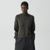 Theory Cropped Turtleneck In Cashmere In Green