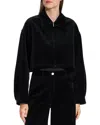 Theory Cropped Velvet A Line Jacket In Black
