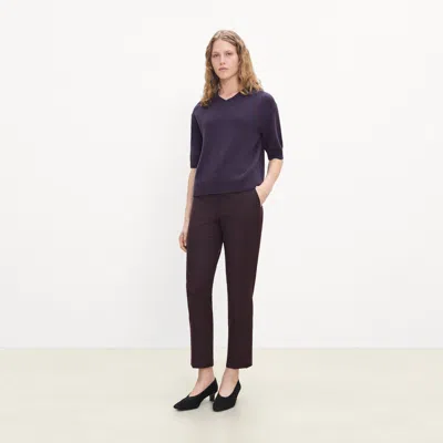 Theory Cropped V-neck Tee In Cashmere In Blue
