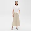 Theory Cropped Wide-leg Pant In Good Linen In Straw
