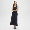 Theory Cropped Wide-leg Pant In Neoteric Twill In Dark Navy