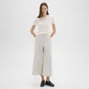 Theory Cropped Wide-leg Pant In Neoteric Twill In Limestone