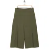 Theory Cropped Wide Leg Pants In Dark Olive