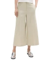 Theory Cropped Wide-leg Pant In Good Linen In Straw