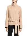 Theory Cropped Wool & Cashmere Anorak Coat In Nude