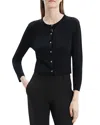Theory Regal Merino Wool Cropped Cardigan In Black