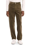 Theory Crosby Corduroy Slim Straight Leg Pants In Brown