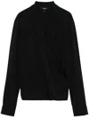 Theory Gewickelte Bluse Mit Steigendem Revers In Black