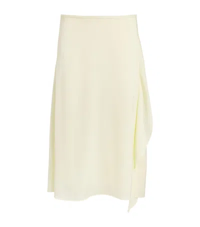 Theory Crushed Satin Draped Sarong Midi Skirt In Multi