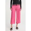 Theory Crushed Satin Wide Leg Crop Pants In Red