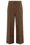 Theory Cropped Cuffed City Pants In Brown
