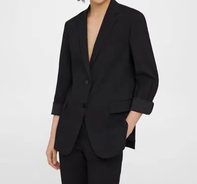 THEORY CUFFED BLAZER IN BLACK