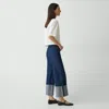 Theory Cuffed Pant In Relaxed Denim In Blue