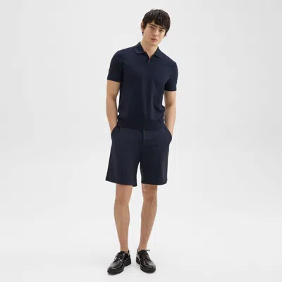 Theory Curtis 9” Drawstring Short In Precision Ponte In Baltic