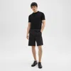 Theory Curtis 9” Drawstring Short In Precision Ponte In Black