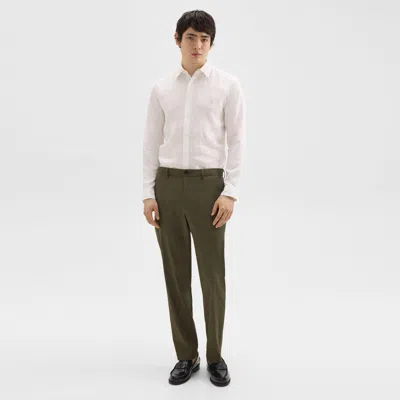 Theory Curtis Drawstring Pant In Good Linen In Dark Olive
