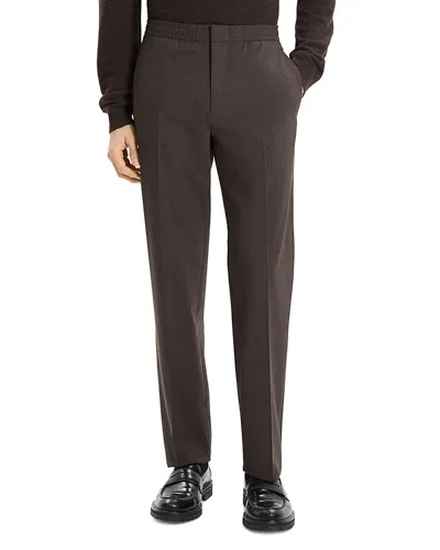 Theory Curtis Drawstring Pant In Motion Wool In Brown
