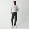 Theory Curtis Drawstring Pant In Motion Wool In Charcoal Melange