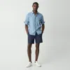Theory Curtis Drawstring Short In Good Linen In Eclipse