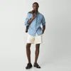 Theory Curtis Drawstring Short In Good Linen In Eggshell