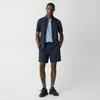 Theory Curtis Drawstring Short In Kelso Nylon In Baltic