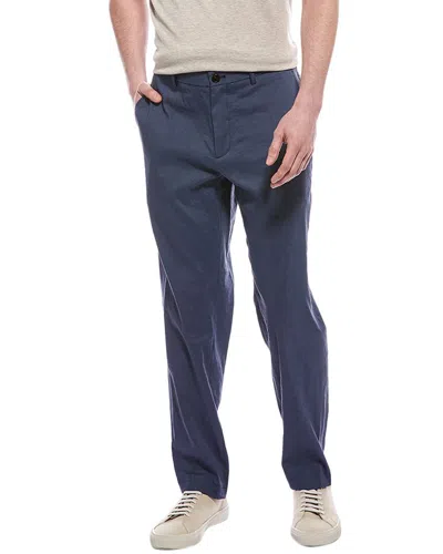 Theory Curtis Linen-blend Pant In Blue
