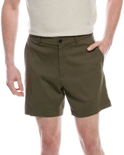 Theory Curtis Linen-blend Short In Green