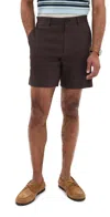 Theory Curtis Linen Drawstring Shorts 7 Dark Mocha In Dark Mocha