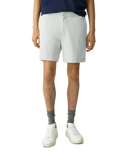 Theory Curtis Precision Ponte Straight Fit Shorts In Fog