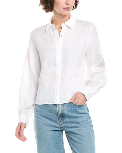 Theory Curve Relaxed Linen Shirt In White