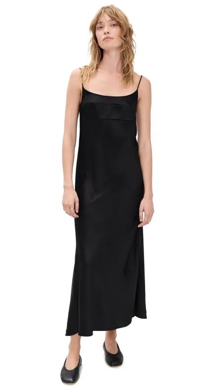 Theory Curve Slim Slip Dress Black