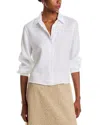 Theory Button-front Linen Shirt In White