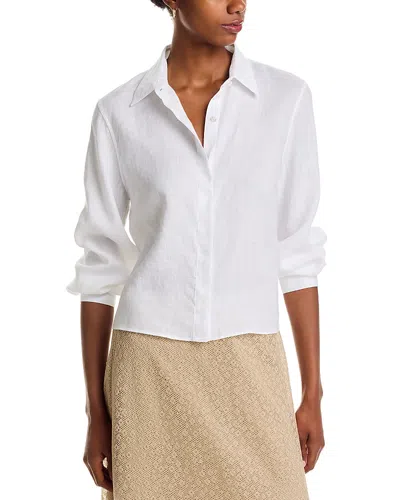 Theory Button-front Linen Shirt In White