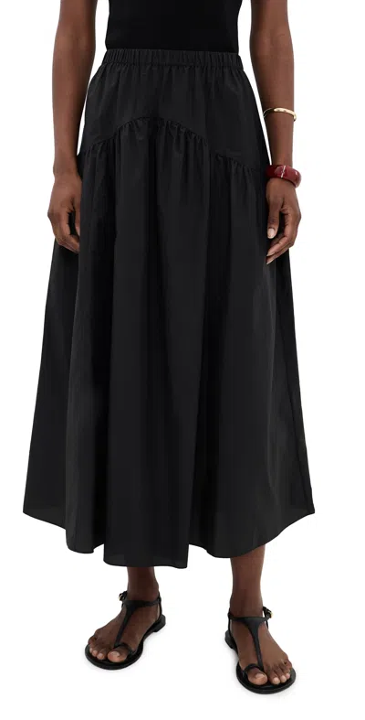 Theory Curved Yoke Circle Skirt Black - 001