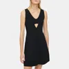 Theory Cut-out Mini Dress In Crepe Knit In Black