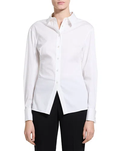 Theory Cutaway Collared Button Up Shirt In Gray