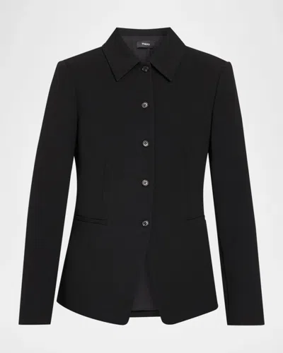 Theory Cutaway Single-breasted Jacket In Black