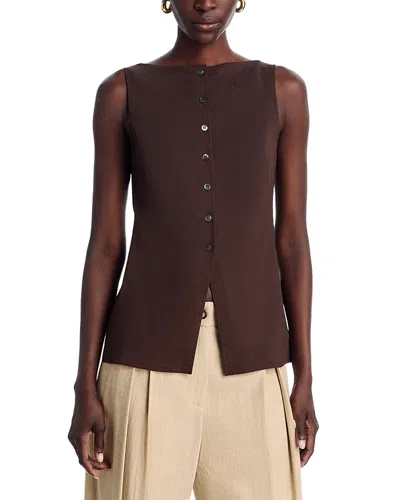 Theory Cutaway Vest Top In Brown