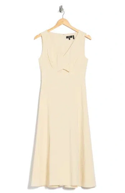 Theory Cutout Linen Blend Dress In Neutral