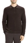 Theory Cyr Quarter Zip Cashmere Sweater In Brown