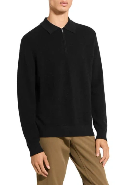 Theory Cyr Quarter Zip Cashmere Sweater In Black