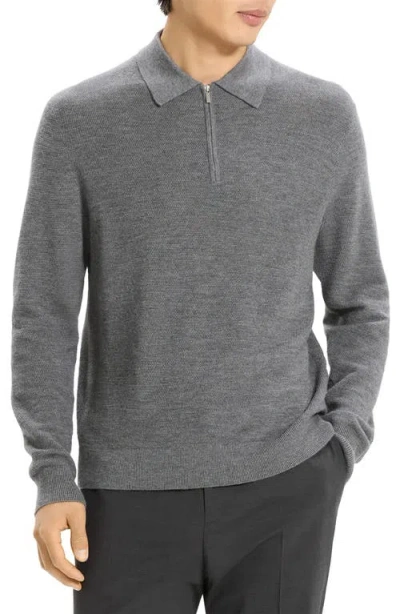 Theory Cyr Quarter Zip Cashmere Sweater In Gray